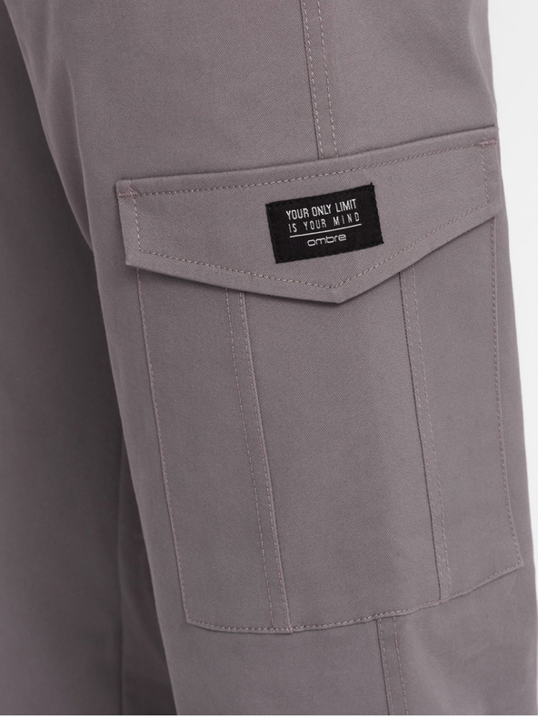 Ombre Clothing Pantaloni Cargo bărbați gri Îmbrăcăminte Ombre