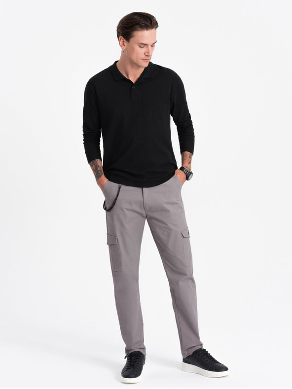 Ombre Clothing Pantaloni Cargo bărbați gri Îmbrăcăminte Ombre