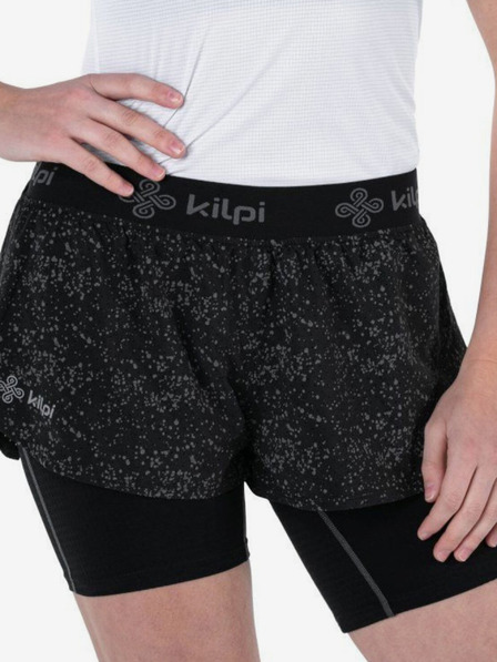Kilpi Pantaloni scurți de alergare 2in1 cu model pentru femei, negri Kilpi BERGEN