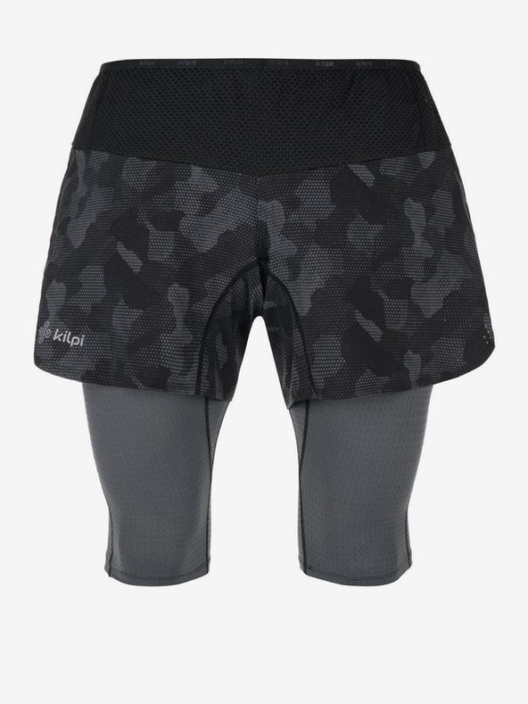 Kilpi Pantaloni scurți de alergare 2in1 pentru bărbați cu model gri și negru Kilpi BERGEN