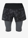 Kilpi Pantaloni scurți de alergare 2in1 pentru bărbați cu model gri și negru Kilpi BERGEN