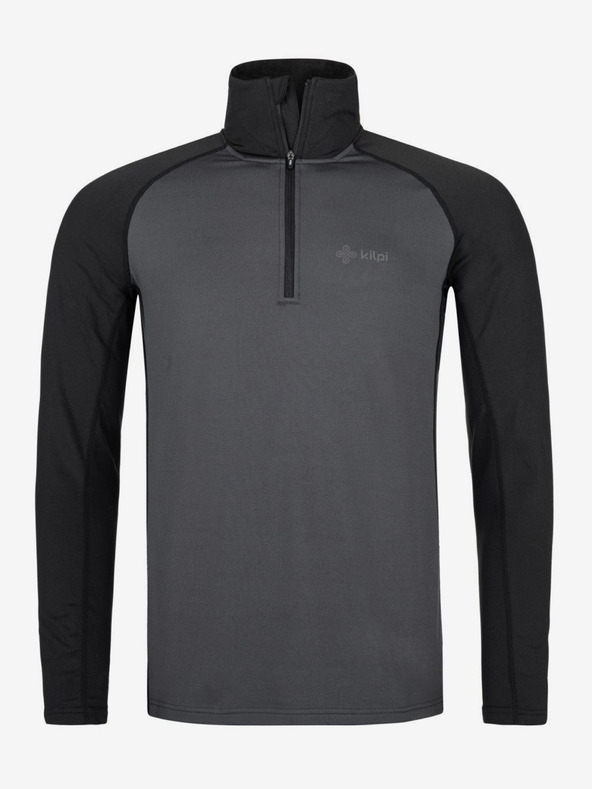 Kilpi Cămașă sport neagră și gri pentru bărbați cu guler stand-up Kilpi WILLIE