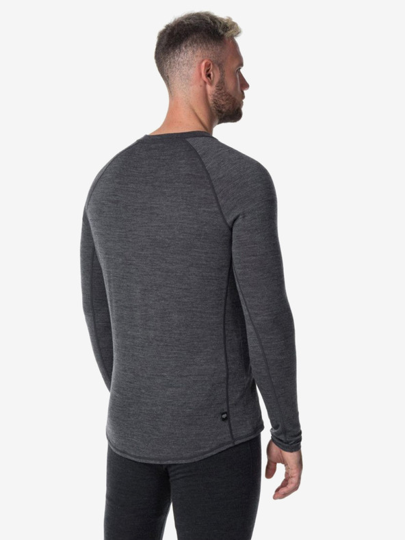Kilpi Tricou termic gri închis pentru bărbați din lână Merino Kilpi MAVORA TOP
