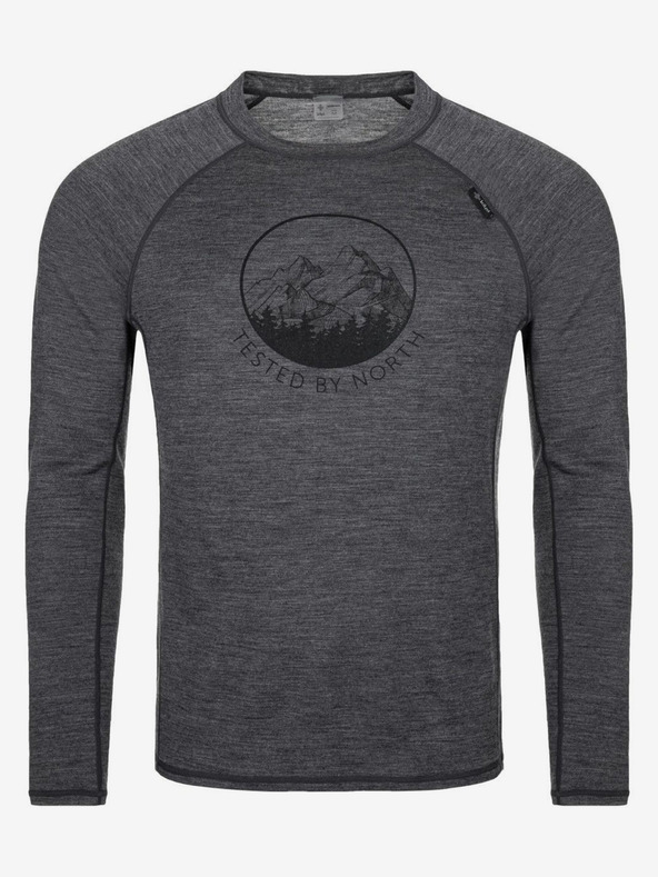 Kilpi Tricou termic gri închis pentru bărbați din lână Merino Kilpi MAVORA TOP