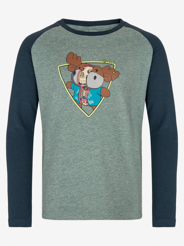 Kilpi Tricou cu mânecă lungă din bumbac albastru și verde pentru băieți Kilpi SONIER