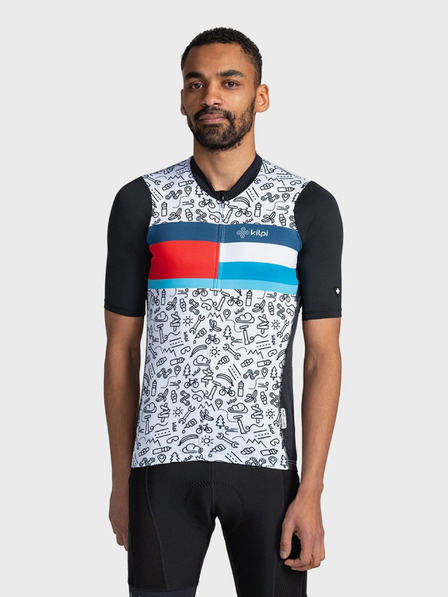 Kilpi Tricou sport imprimat pentru bărbați, alb-negru Kilpi RIVAL