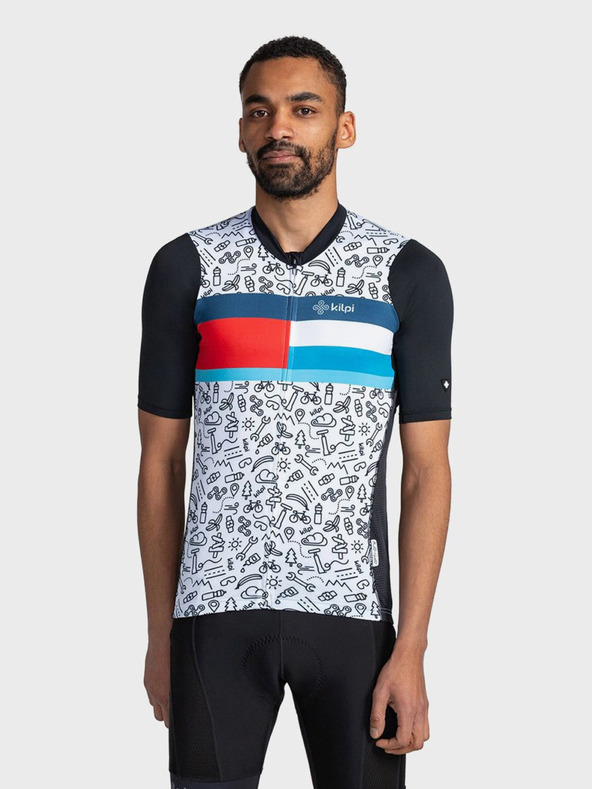 Kilpi Tricou sport imprimat pentru bărbați, alb-negru Kilpi RIVAL