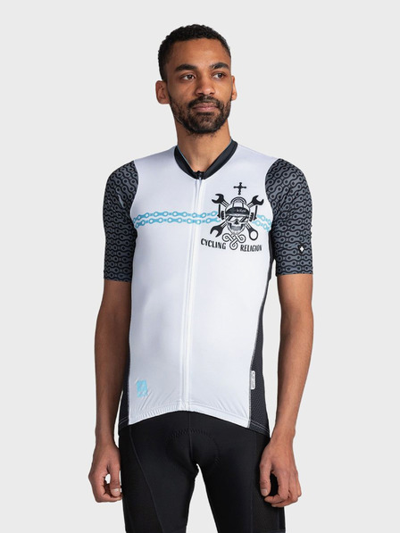 Kilpi Tricou sport alb cu fermoar pentru bărbați Kilpi RIVAL