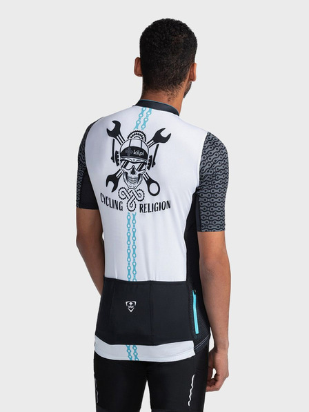 Kilpi Tricou sport alb cu fermoar pentru bărbați Kilpi RIVAL