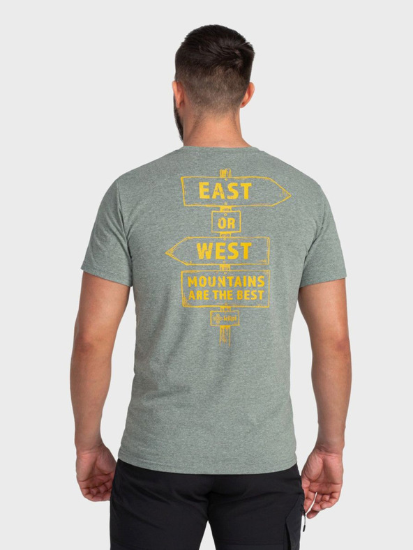 Kilpi Tricou verde cu spate imprimat pentru bărbați Kilpi BANDE