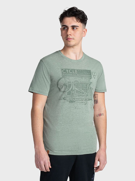 Kilpi Tricou verde imprimat pentru bărbați Kilpi PORTELA