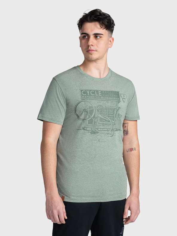 Kilpi Tricou verde imprimat pentru bărbați Kilpi PORTELA