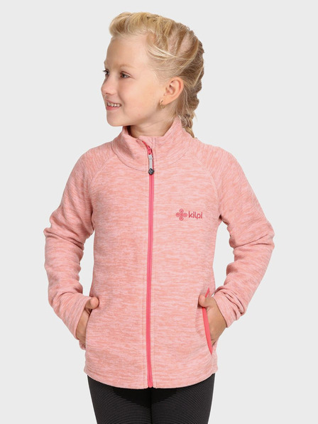 Kilpi Hanorac fleece pentru fete roz cu fermoar Kilpi ALACANT