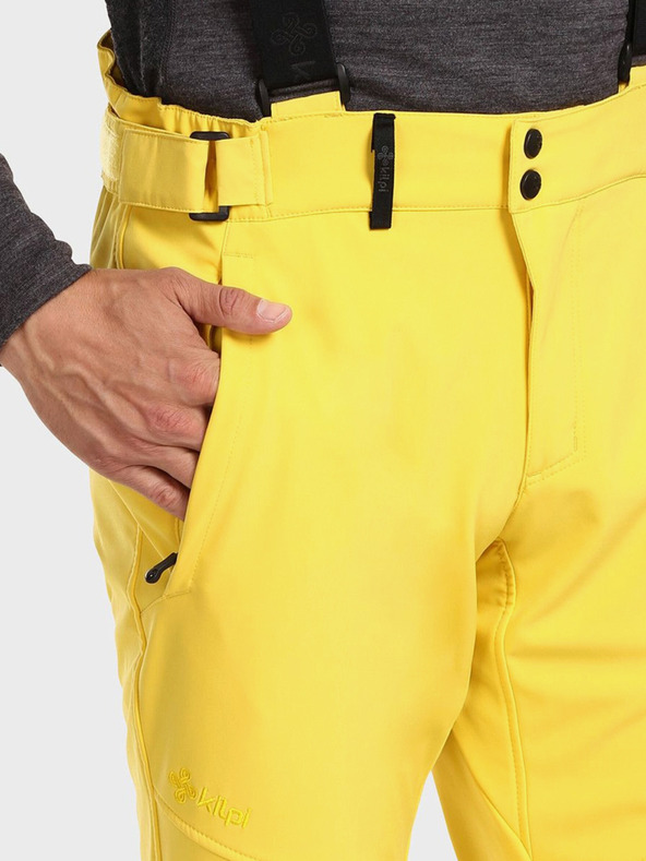 Kilpi Pantaloni de schi softshell galbeni pentru bărbați Kilpi RHEA