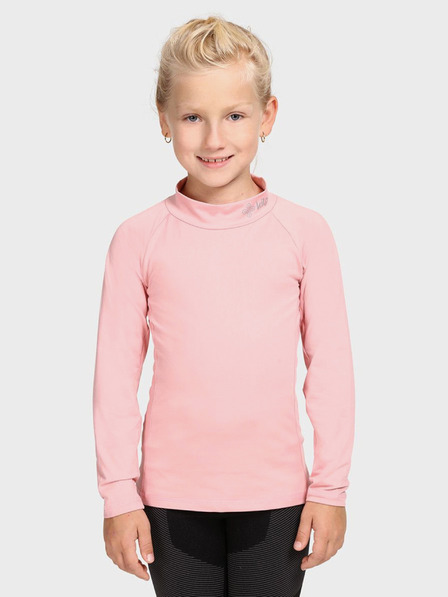 Kilpi Tricou termic roz deschis pentru fete, cu guler înalt KILPI WILLIE