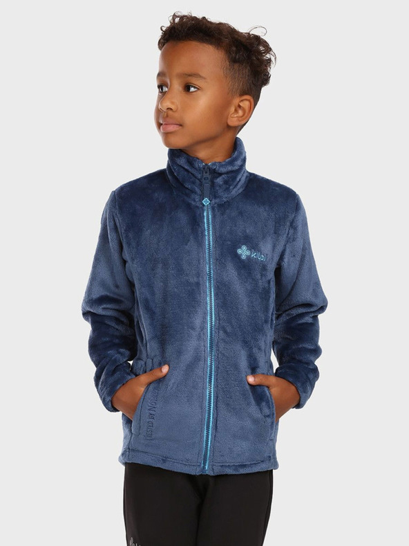 Kilpi Hanorac albastru închis cu fermoar din fleece pentru băieți KILPI ERIN