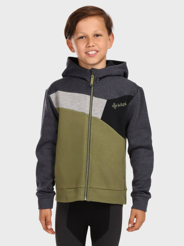 Kilpi Hanorac cu fermoar pentru băieți KILPI PREDA gri-verde