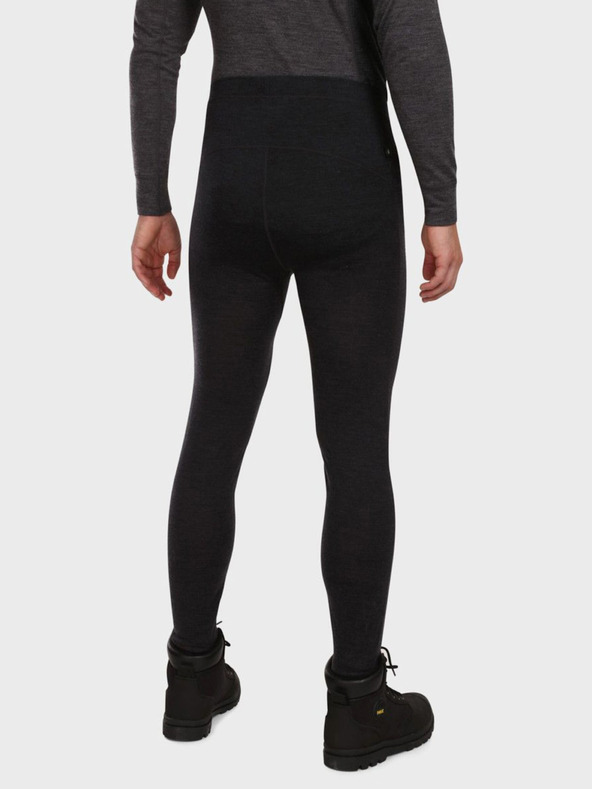 Kilpi Pantaloni termici negri pentru bărbați din lână merino KILPI MAVORA BOTTOM