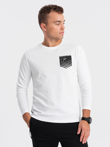 Ombre Clothing Tricou alb imprimat pentru bărbați Ombre Clothing