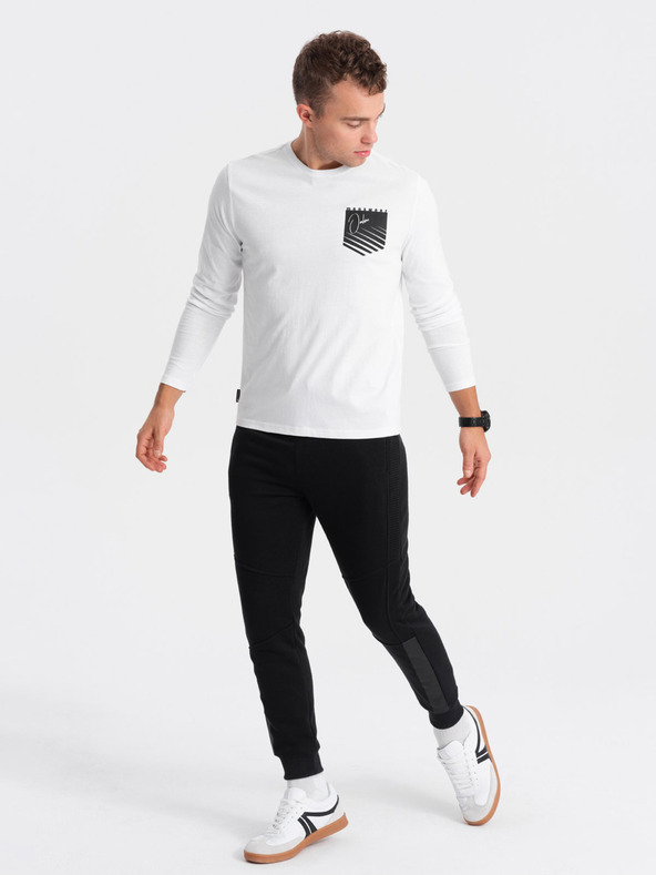 Ombre Clothing Tricou alb imprimat pentru bărbați Ombre Clothing