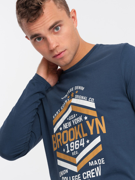 Ombre Clothing Tricou bărbați albastru închis Ombre Clothing