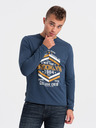Ombre Clothing Tricou bărbați albastru închis Ombre Clothing
