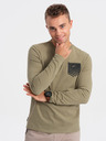 Ombre Clothing Tricou kaki pentru bărbați Ombre Clothing
