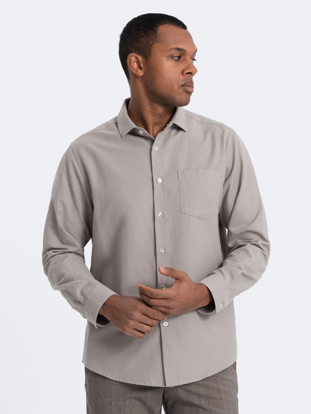 Ombre Clothing Cămașă gri pentru bărbați Ombre Clothing