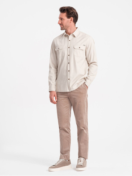 Ombre Clothing Supracămașă cremă Ombre Clothing pentru bărbați
