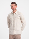 Ombre Clothing Supracămașă cremă Ombre Clothing pentru bărbați