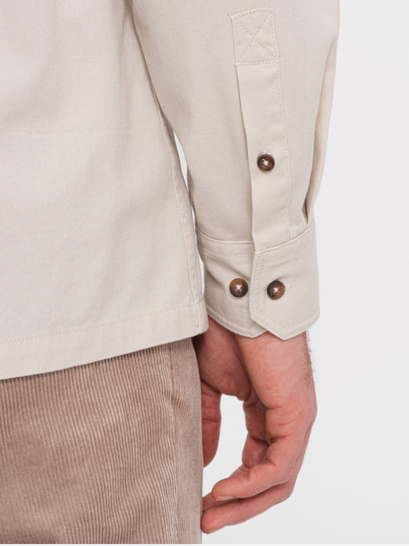 Ombre Clothing Supracămașă cremă Ombre Clothing pentru bărbați