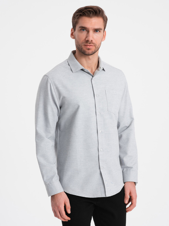 Ombre Clothing Cămașă Ombre Clothing gri deschis pentru bărbați