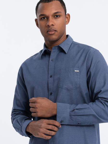 Ombre Clothing Cămașă bărbați albastru închis Ombre Clothing