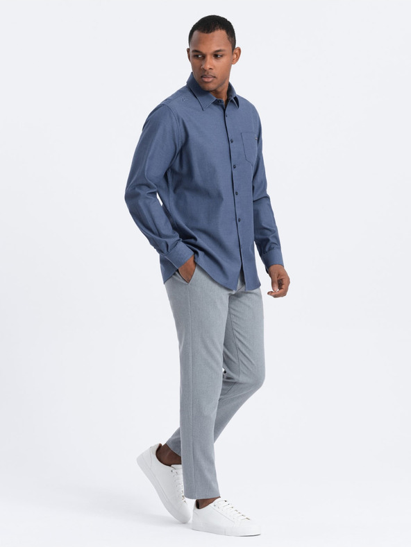 Ombre Clothing Cămașă bărbați albastru închis Ombre Clothing