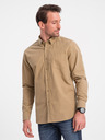 Ombre Clothing Cămașă bărbați Ombre Clothing maro deschis