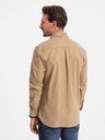 Ombre Clothing Cămașă bărbați Ombre Clothing maro deschis