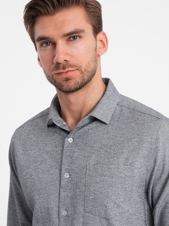 Ombre Clothing Cămașă Ombre Clothing gri deschis pentru bărbați