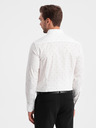 Ombre Clothing Cămașă albă cu model pentru bărbați de la Ombre Clothing