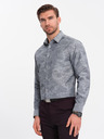 Ombre Clothing Cămașă cu model gri pentru bărbați Ombre Clothing