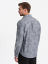 Ombre Clothing Cămașă cu model gri pentru bărbați Ombre Clothing