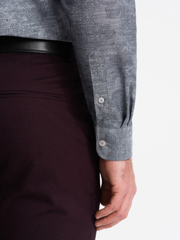 Ombre Clothing Cămașă cu model gri pentru bărbați Ombre Clothing