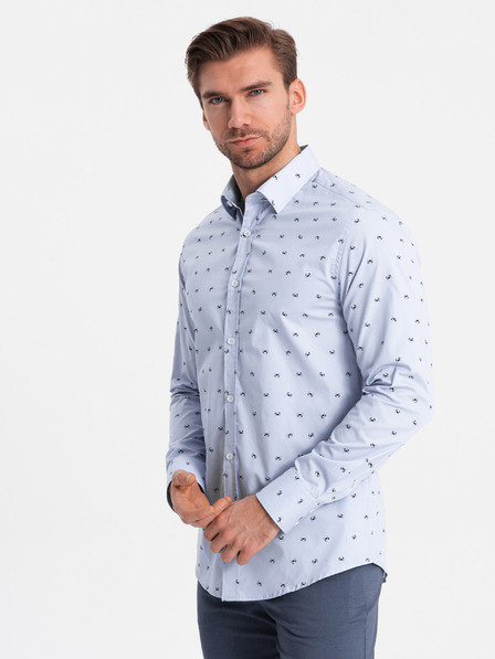 Ombre Clothing Tricou albastru deschis pentru bărbați cu model Ombre Clothing