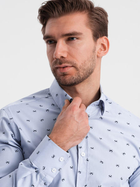 Ombre Clothing Tricou albastru deschis pentru bărbați cu model Ombre Clothing