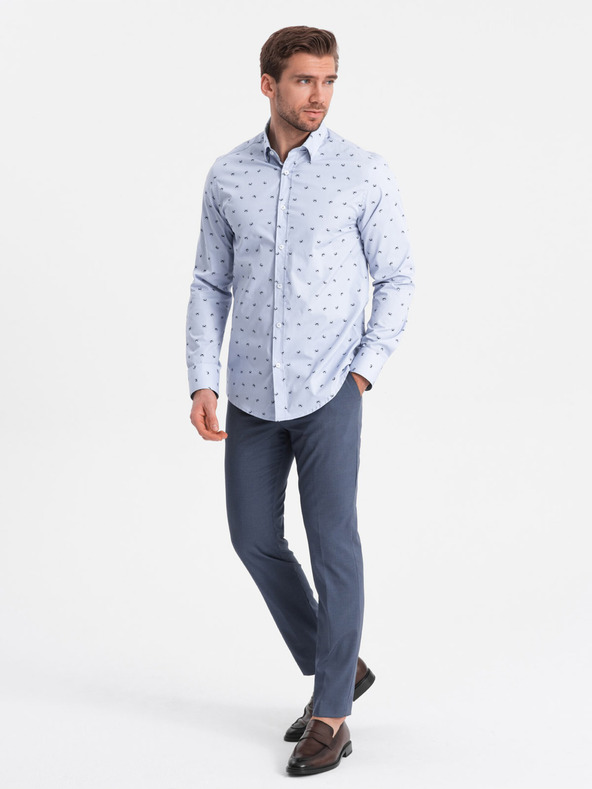 Ombre Clothing Tricou albastru deschis pentru bărbați cu model Ombre Clothing