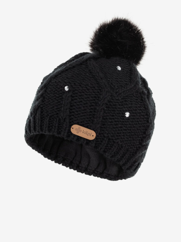 Kilpi Șapcă de modă neagră pentru femei cu pompon Kilpi LADY-W