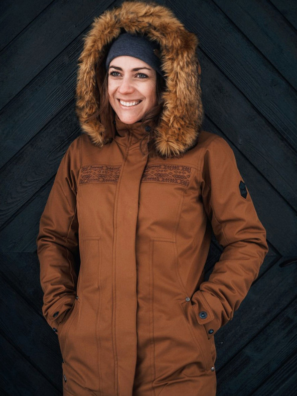 Kilpi Palton de iarnă maro pentru femei Kilpi PERU-W