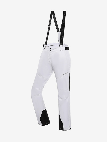 ALPINE PRO Pantaloni de schi pentru femei albi cu membrană ptx ALPINE PRO Osago