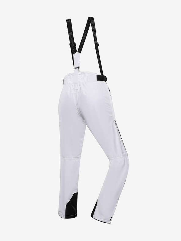 ALPINE PRO Pantaloni de schi pentru femei albi cu membrană ptx ALPINE PRO Osago