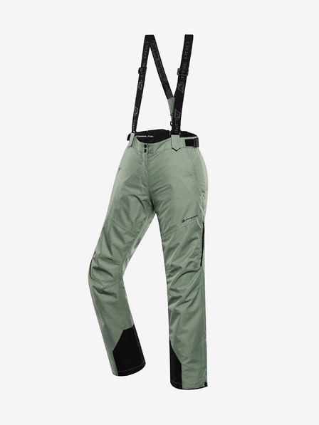 ALPINE PRO Pantaloni de schi pentru femei verzi cu membrană PTX ALPINE PRO Osaga