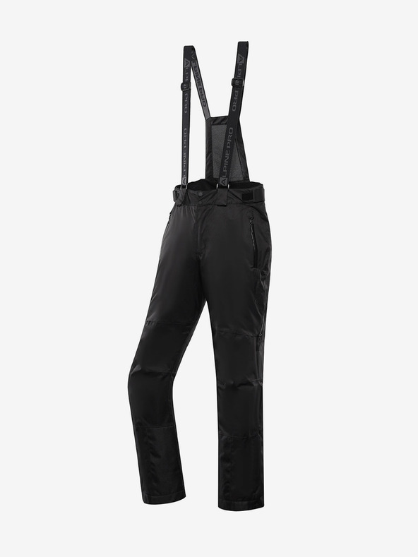ALPINE PRO Pantaloni de schi bărbați negri cu membrană PTX ALPINE PRO Feler